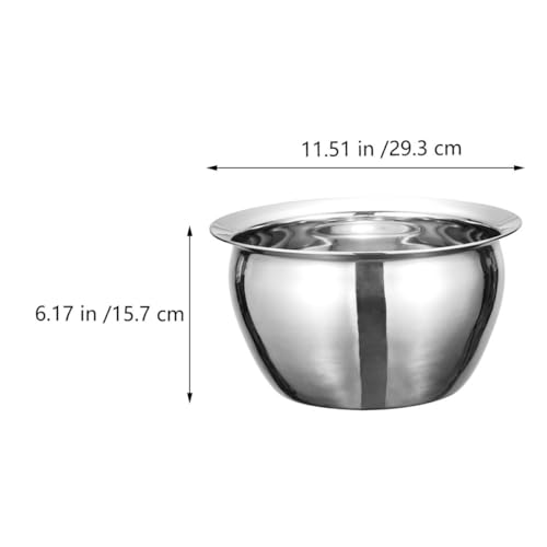Bowl de acero inoxidable NUOBESTY 10 pulgadas plateado miniatura 2