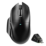 ATTACK SHARK Mouse para jogos V6 65g Superlight sem fio com base de carregamento magnético RGB, mouse BT/2,4 GHz sem fio/com fio 1K, sensor PixArt PAW3311, 25000DPI, mouse gamer de escritório para PC