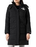 Calvin Klein Jeans Damen MONOLOGO MW Long Puffer Wattierte Jacken, Ck Black, XS