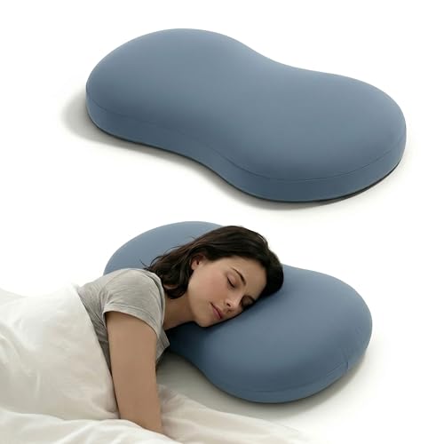 Image of Breathable Cuddle Pillow for Sleeping, Soft Bean Shaped Design for Side Sleepers, Stress-Free Neck Support Cushion, Relaxing Bedding with Washable Cover,23 X 14.9 X 3.8 Inch,Green
