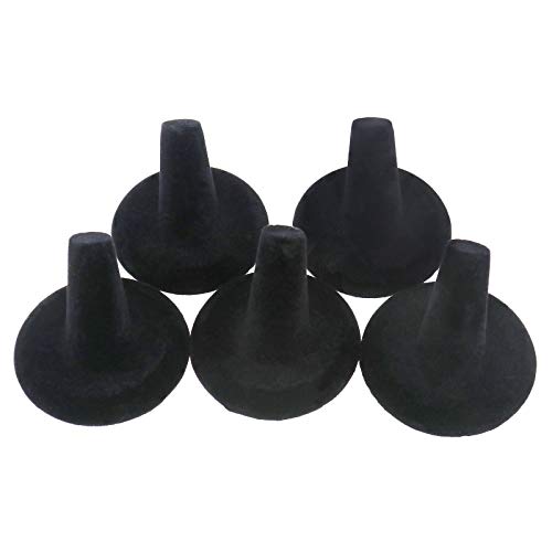 SING F LTD Präsentationshalter für Fingerringe, Samt, 5,2 x 5,2 x 3,6 cm, 2 x 2 x 1,55 cm, Schwarz Cover