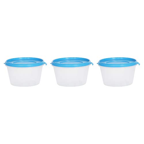 Image of Cutting EDGE Nesterware 750ml Stackable Food Container (Set of 3, Blue) | BPA-free plastic, stackable design, leak-proof, kitchen storage, pantry, fridge, meal prep, reusable, travel use