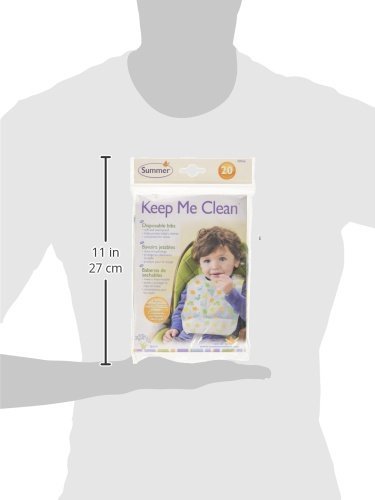 Summer Keep Me Clean Disposable Bibs Travel Pack, 20-Count