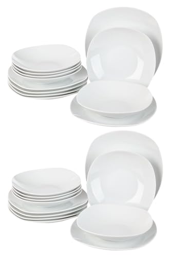 Tafelservice Geschirrset Tafel-Service - 24-tlg. (12 Personen) - Weiß - Porzellan Tafelservice Geschirrset Tafel-Service - 24-tlg. (12 Personen) - Weiß - Porzellan