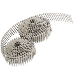 #US 1200Pcs Stainless Steel 1-1/4 .09 Ring Shank Siding Nails 15 Degree Wire Coil