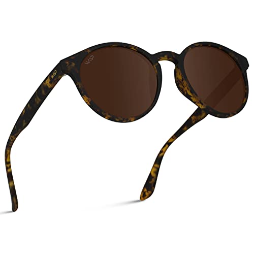 WearMe Pro Round Small Retro Circle Sunglasses (Tortoise Frame/Brown Lens)