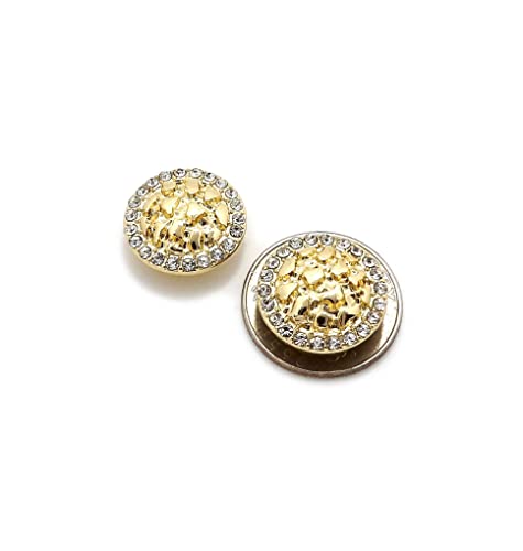 Encircled Iced Out Bling Cookie Nugget Magnetic Stud Earrings4