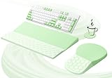 Ospelelf Ergonomic Mouse Pad and Keyboard Stand Wrist Rest Set, Memory Foam Comfort, Pain Relief for Typing, Office Desk Accessories, Green