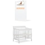 Bundle of Dream On Me Aden 4-in-1 Mini Crib & Holly 3” Portable Crib Mattress | Greenguard Gold Certified, Space-Saving Design, Adjustable Height, Waterproof Easy-Clean Cover