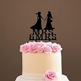 Décoration de gâteau de mariage Lesbienne Silhouette de deux femmes du même sexe pour gâteau de mariage Lesbienne Décoration de gâteau en acrylique Fabriqué aux États-Unis