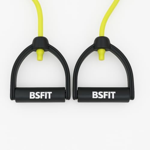 BSFIT Bandas de Resistencia con Asas, Gomas Elásticas Musculación, Cinta Ejercicios de Diferentes Intensidades, Ideal para Entrenar en casa (Amarillo, Medio) - imagen 8