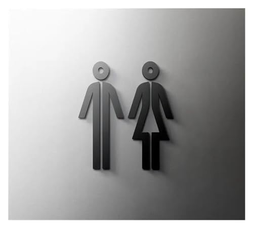 Plaque de toilette et signalisation noire de 16x11cm pour porte salle de lavage