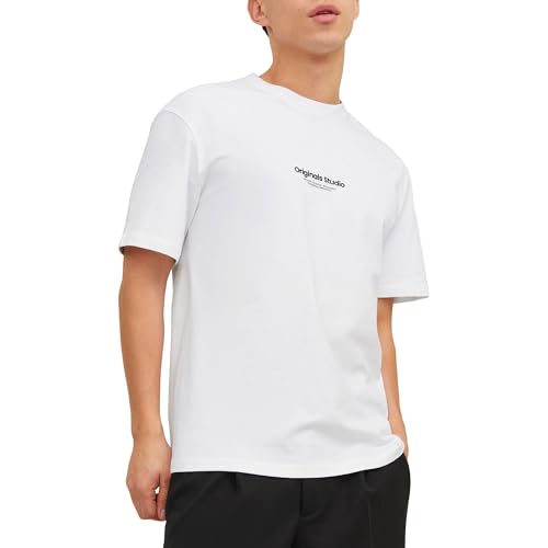JACK & JONES Herren Rundhals T-Shirt JORVESTERBRO - Regular Fit S M L XL XXL, Größe:XL, Farbe:Bright White 12240121