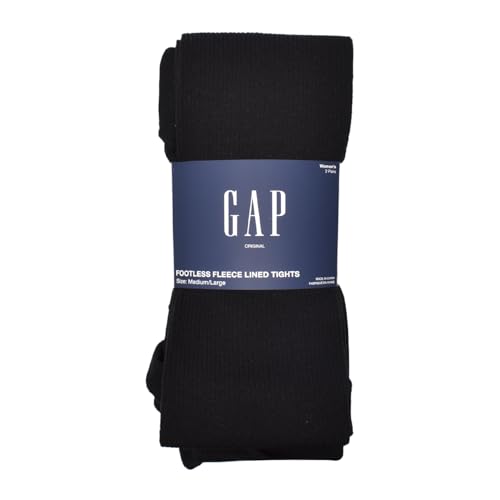 GAP womens Original Ribbed Seamless Tights, 2-pack Footless & Fleece Lined Tights, Soft3