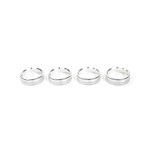 Keptrim for F150 Air Conditioner Switch AC VOL Knob Ring Button Trim for Ford F150 XLT 2015 2016 2017 2018 2019, Silver Aluminum, 4pcs (Not for 2021 2022)