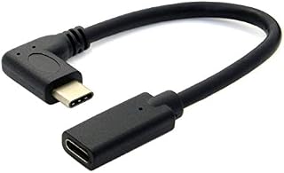 USB-C Extension Cable,20cm USB-C Type C Male to Female USB 3.1 Extender Extension Short Cable Cord For Nintendo Switch, Macbook & More,Black (90 Degree)