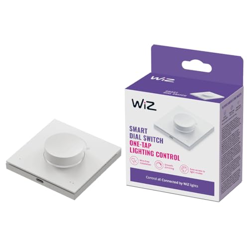WiZ Smart Dial Switch - Telecomando portatile, controllo della luminosità e delle scene con un solo tocco, ricaricabile via USB, Controlla tutte le luci WiZ