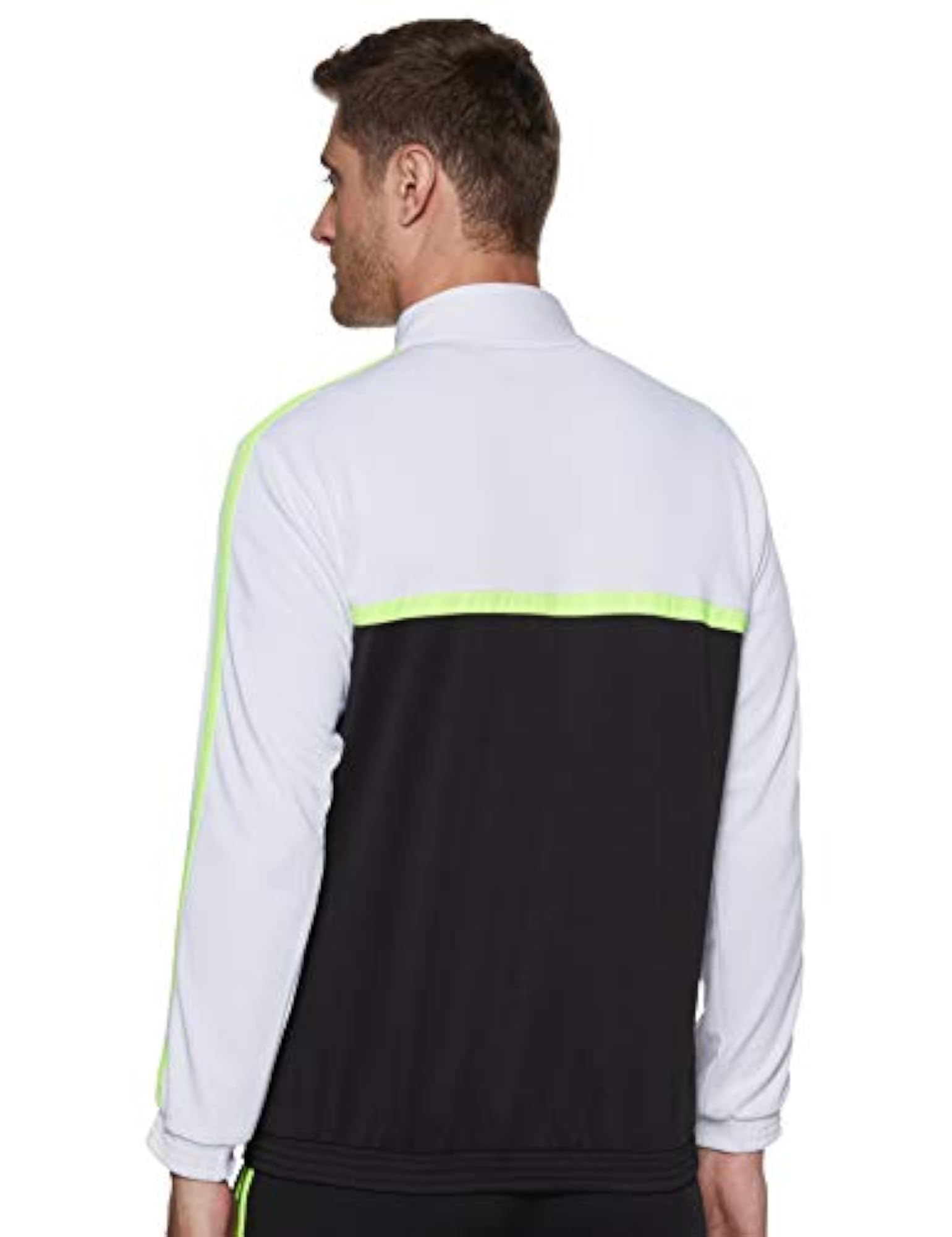 MTSU006 Track Upper Black/White/F.Yellow, Stylish Activewear