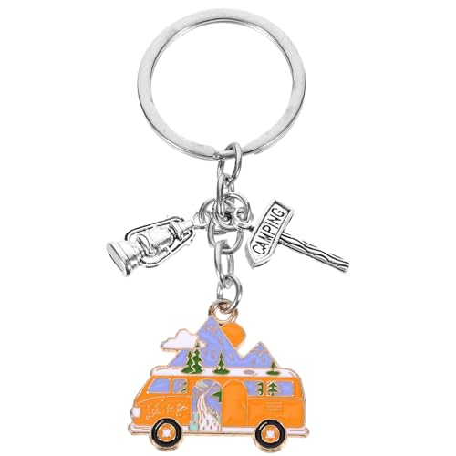PACKOVE Décor Vintage Porte-clés Camping-car, Anneaux Uniques, Cadeau Adulte, Accessoires Bande...