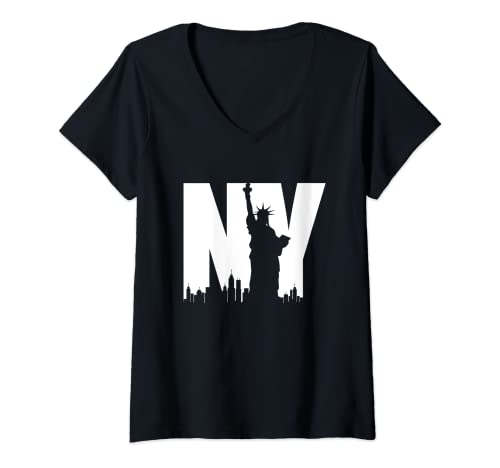 Mujer New York Camiseta Cuello V