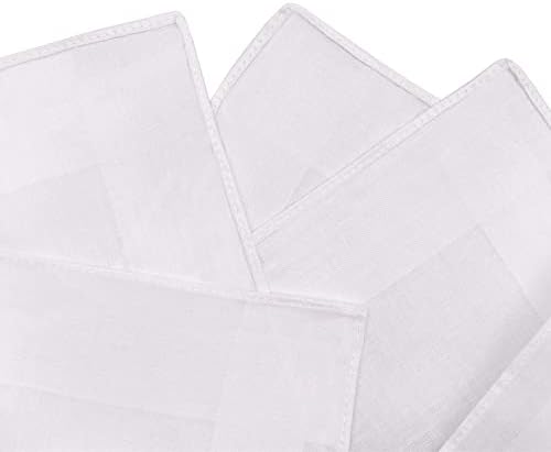 Mouchoir 12 pièces en coton pour homme, BLANC