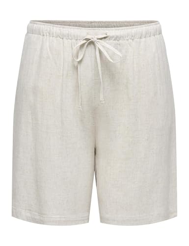 Shorts en lin femme Only Carmakoma Carsiesta MW Pull-up décontracté