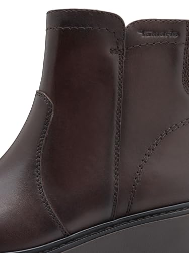 Tamaris Damen WIDE FIT Stiefelette aus Leder Keilabsatz, Espresso, 40 – Ansicht 6