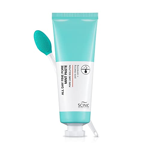 Scinic All Day Fine Pore Pack | Brush Like Brushing Teeth | Pore Cleaning Clay Pack | Treatment-Mask | Cleanses Clogged Pores, Smoothens Skin | K-Beauty… (Mint Paste 2.7 Fl.oz) #TOP8