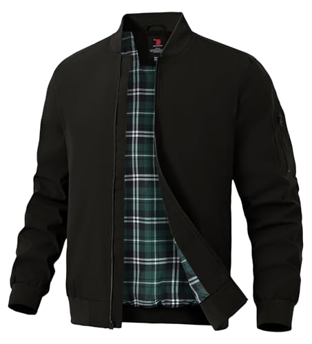 Image of TBMPOY Mens Lightweight Jackets Light Windbreaker Full Zip Casual Work Jacket Golf Business Fall Track Coat with Pockets