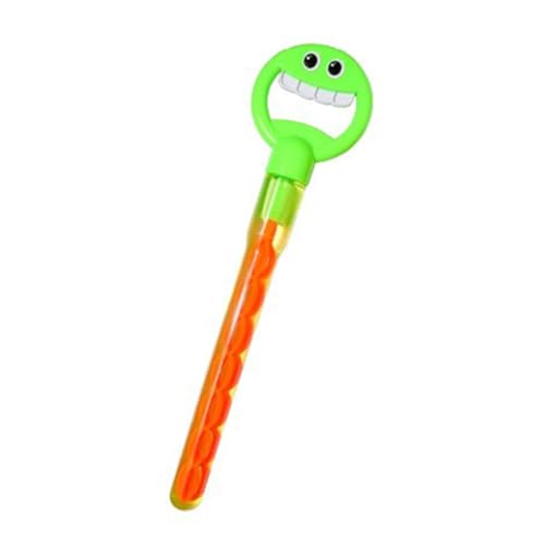 子供用バブルワンドおもちゃ シャボン玉 スティック スマイリーフェイス ジャイアントバブルソード 32穴 シャボン玉 スティック ジャイアントバブルソード ハンドヘルド 夏のおもちゃ (グリーン)