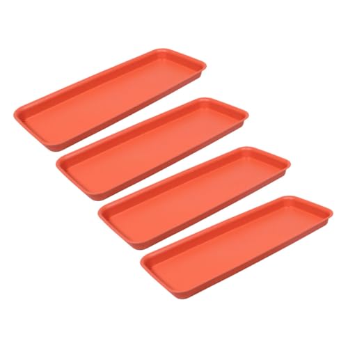Homoyoyo Bandeja Rectangular para Plantas de Interior y Exterior Plato de Plástico para Macetas 295X11 CM Set de 4 Piezas Bandeja de Agua para Plantas y Bonsáis Adecuado para Jardín y