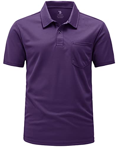 Gopune Men's Polo Shirts Short Sleeve Dry Fit Sports Outdoor Golf Shirts with Pocket