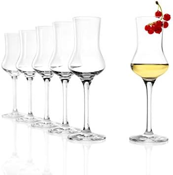 STÖLZLE LAUSITZ Szklanki Grappa, zestaw 6 sztuk, kieliszki do napojów z trzonkiem, szklanki do likieru, 90 ml, nadaje się do mycia w zmywarce, jak dmuchane ustami, doskonała jakość premium