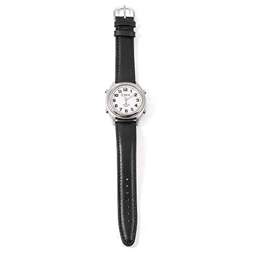 Charles Raymond Atomic Talking Watch - Unisex Watch W/Alarm Speaks Time, Day, & Date - Great For The Blind, Elderly Or Visually Impaired - 8421 (Black) #TOP3