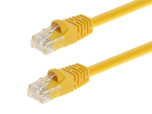 Monoprice Cat6 Ethernet Patch Cable - Snagless RJ45, Pure Bare Copper, 550MHz, UTP, 24AWG, 3 Feet, Yellow - Fullboot Series