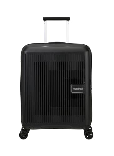 American Tourister Aerostep - Spinner S, Bagage à Main Extensible, 55 cm, 36/40 L, Noir (Noir)