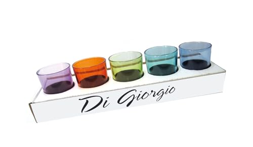 Juego de 5 portavelas de Cristal de Colores – Variación de Colores – Diseño...