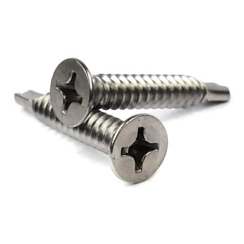 #14-14 Phillips Flat Head Self Drilling Screws 410 Stainless Steel TEK Sheet Metal Screws #14-4 x 1-1/2