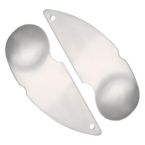 GRIRIW 2 Pezzi Cucchiaio Kiwi in Acciaio Inossidabile Pelapatate Avocado e Frutta Strumento Pratico per Pelare e Tagliare Kiwi con Impugnatura Facile e Punta Affilata Utensile da Cucina