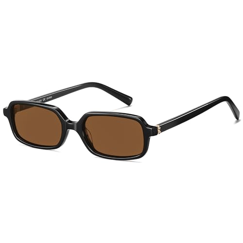 SOJOS Acetate Polarized Sunglasses for Women Retro 90s Small Trendy Sun Glasses, Lane