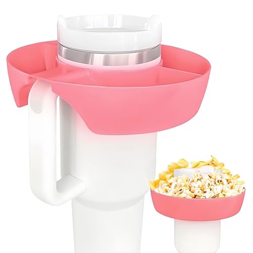 KOLZEMV TazóN de Silicona Para Aperitivos,Taza Reutilizable para Aperitivos Stanley,Bandeja para Stanley,Accesorios Compatibles con la Taza Stanley de Silicona para Aperitivos de 30oz/40 oz (rosa)