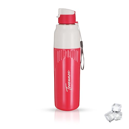 Image of Trueware Aqua Snow Double Wall Inner Steel Outer Plastic 750 ML Hot and Cold Water Bottle | BPA Free | Food Grade| Leak Proof | School, Gym,Sports,Office, Travler Bottle