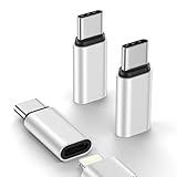 3 Pack USB C to Lightning Adapter for iPhone 17 Air Pro Max 16e/16 Pro/16 Pro Max Plus,USB Type C to Lightning Cable Adaptor Fast Charging & Data Sync for Samsung Galaxy, Not for Headphone/Audio/OTG