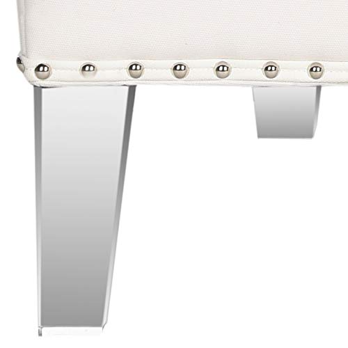 Sillón Plegable Blanco Algodón Estructura Madera miniatura 7