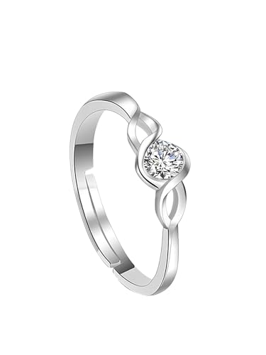 Yellow Chimes Elegant Crsytal Adjustable Silver Ring for Women (YCFJRG-314ENG-SL) Yellow Chimes Elegant Crsytal Adjustable Silver Ring for Women (YCFJRG-314ENG-SL)