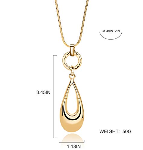 Long Necklaces for Women Waterdrop Pendant Sweater Layered Y Statement Bohemian Silver Chain Necklace with Gifts Box Jewelry2