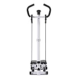 Cardio Exercise Mini Stepper with Handle and Display, Stepper Ajustable, con Bandas De Resistencia/Manillar Y Monitor LCD para Datos De Pista/Escalador Cardiovascular