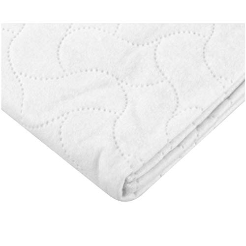 American Baby Company Waterproof Embossed Quilt-Like Flat Reusable Portable/Mini-Crib Size Protective Mattress Pad Cover For Babies, Adults And Pets, White 24" X 38" #TOP4