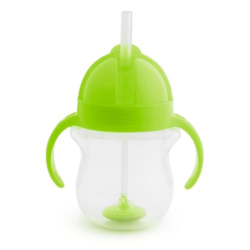 Image of Munchkin® Any Angle™ Weighted Straw Trainer Cup with Click Lock™ Lid, 7 Ounce, Green