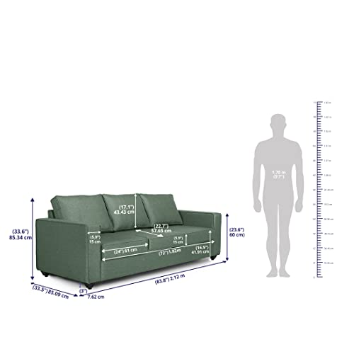 Image of Wakefit Sofa Set | 3 Year Warranty | Sofa 6 Seater, 6 Seater Sofa for Living Room, Wooden Sofa Set, Sofa Set 3+2+1 Seater - Napper(Omega : Green)